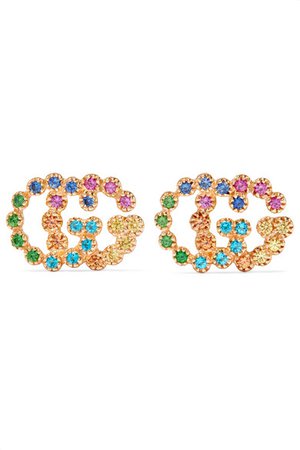 Gucci | 18-karat gold multi-stone earrings | NET-A-PORTER.COM