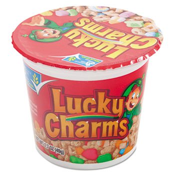 Lucky Charms Cereal, Single-Serve 1.73oz Cup, 6/Pack - WB Mason