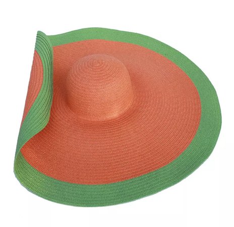 green and orange wide brim hat