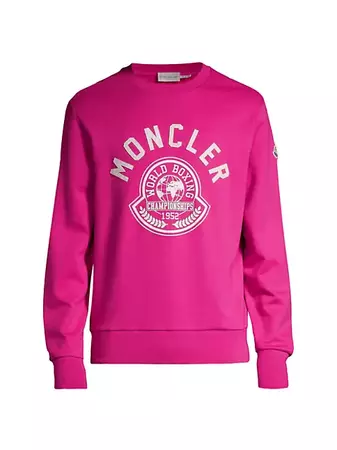 Shop Moncler Moncler Man Logo Crewneck Sweatshirt | Saks Fifth Avenue