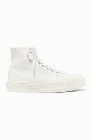 White + NET SUSTAIN organic cotton-canvas high-top sneakers | GOOD NEWS | NET-A-PORTER