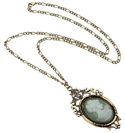 vintage gold & green necklace