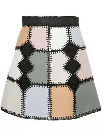 Loveless faux suede patchwork mini skirt $169 - Shop SS18 Online - Fast Delivery, Price
