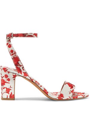 Tabitha Simmons | + Johanna Ortiz Leticia floral-print satin sandals | NET-A-PORTER.COM
