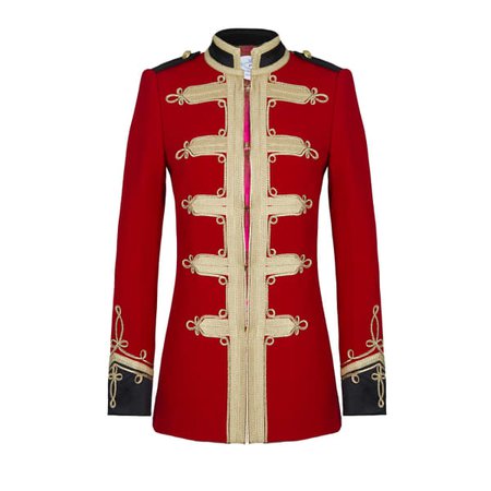 Red Military Jacket With Embroidery | The Extreme Collection | Wolf & Badger