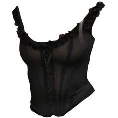 CORSET TOP BLACK GOTHIC GOTH LACE SHEER