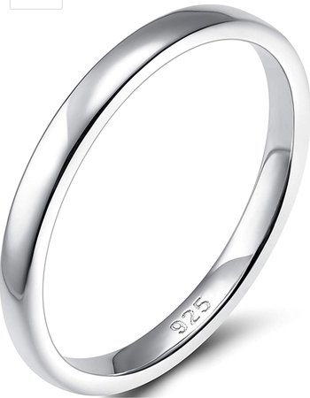 EAMTI 2mm 4mm 6mm 925 Sterling Silver Ring High Polish Plain Dome Wedding Band Comfort Fit Size 4-12-Amazon