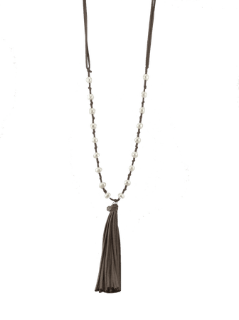 long leather tassel necklace