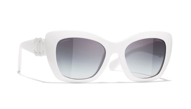 chanel white acetate sunglasses