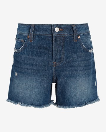 Low Rise Covered Button Fly Boyfriend Jean Shorts | Express