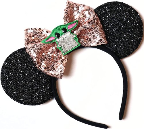 Amazon.com: CLGIFT Star Wars Ears, Black Mouse Ears, Darth Vader, Mickey Mouse Ears (Baby Yoda): Clothing, Shoes & Jewelry