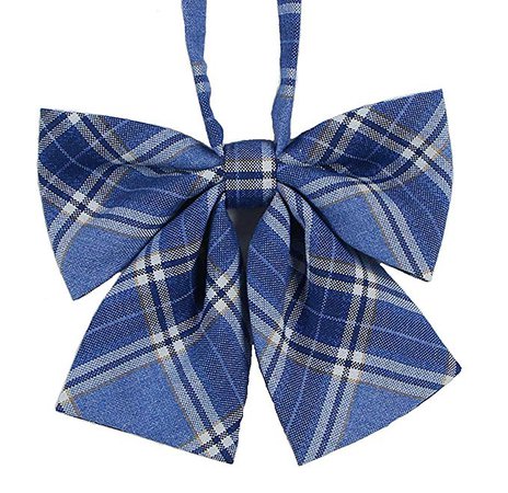 Tremour Girl's Japan School Student Sailor Suit Bowknot Adjustable Ribbon (Blue Mixed White): Clothing