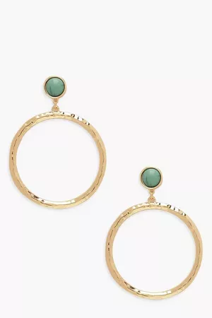 Stone & Ring Detail Statement Earrings | boohoo gold