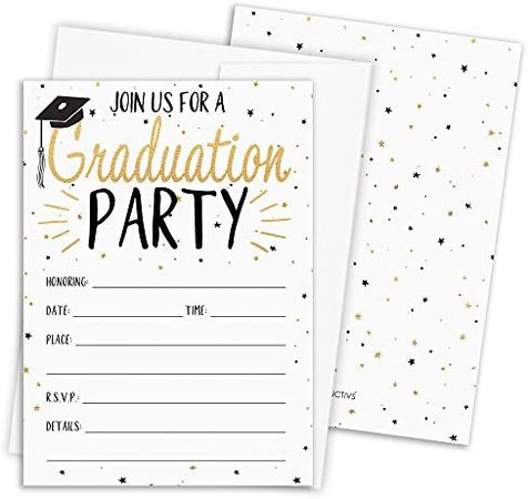 Amazon.com: Graduation Party Invitations - 25 Cards with Envelopes: Health & Personal Care
