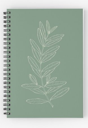 Olive branch, Peace symbol, line art Spiral Notebook by baabookaa