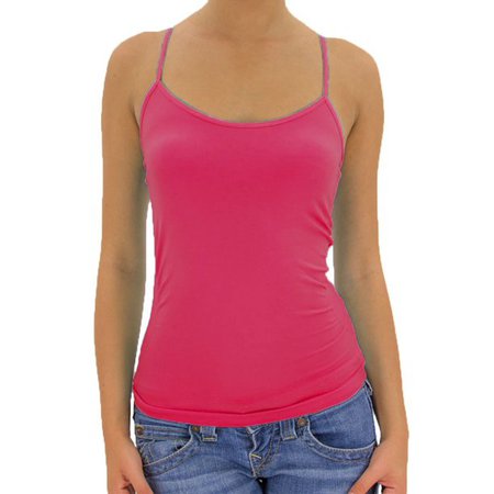 Musa Women's Seamless Stretch Camisole Cami Tank Top-Fuchsia Pink - Walmart.com