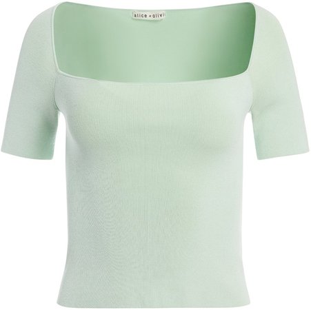 alice + olivia Brynn Square Neck Fitted Top