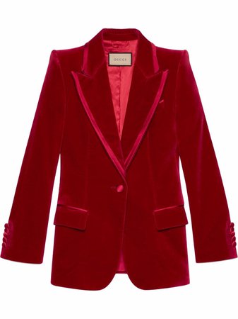 Shop Gucci velvet single-breasted blazer with Express Delivery - FARFETCH