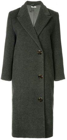Pre-Owned double breasted midi coat