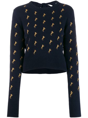 CHLOÉ horse embroidered jumper