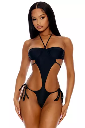 Brazil Bae Monokini 1 Piece Swimsuit - Black | Fashion Nova, Swimwear | Fashion Nova