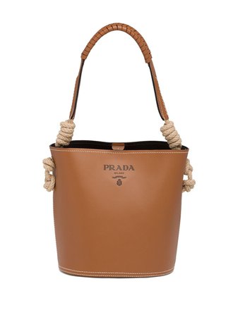 Shop brown Prada cord details bucket bag with Express Delivery - Farfetch