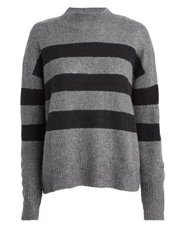 Ellise Striped Mock Neck Sweater