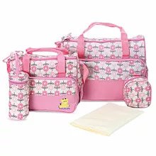 High Quality 5pcs Baby Diaper Bag Suits For Mom Adjustable Baby Bottle Holder Mother Mummy Stroller Maternity Nappy Bags Sets-in Diaper Bags from Mother & Kids on Aliexpress.com | Alibaba Group