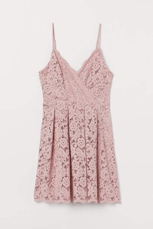 Short Lace Dress - Pink