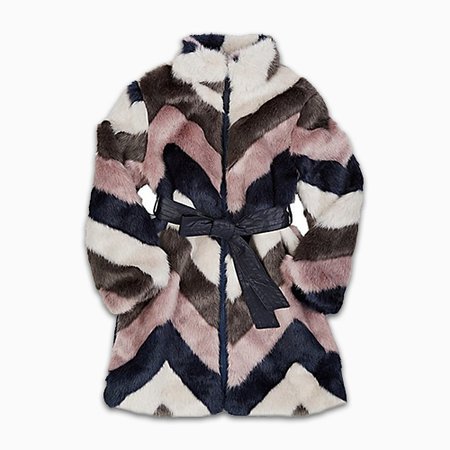 chevron faux fur jacket - Google Search