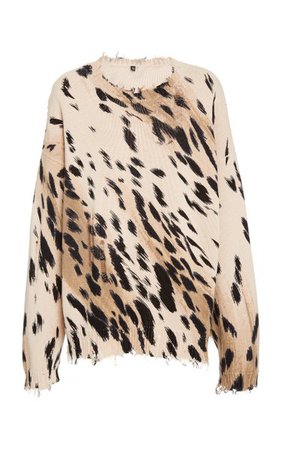 Oversized Cheetah-Print Cotton Sweater By R13 | Moda Operandi