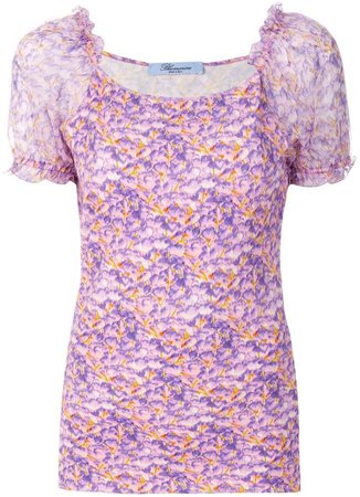 floral short-sleeve blouse