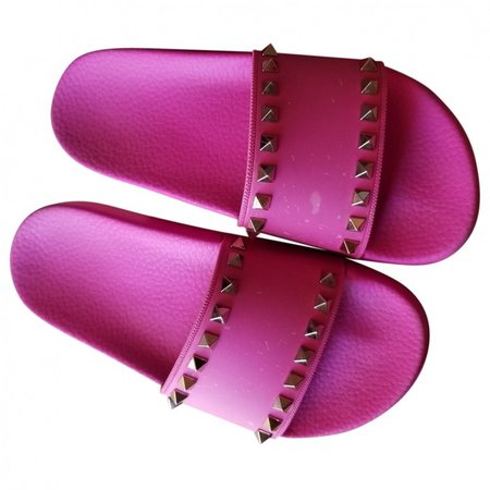 Rockstud Pink Plastic Sandals