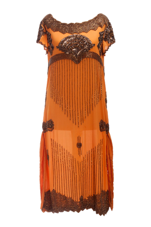 Orange 20's dress - Vintage Dress | Retro Dress | Gatsby Dress | Flapper Dress | Evening Gown | Charleston Dress | Cocktail Dress