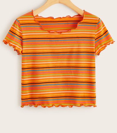 orange striped shirt