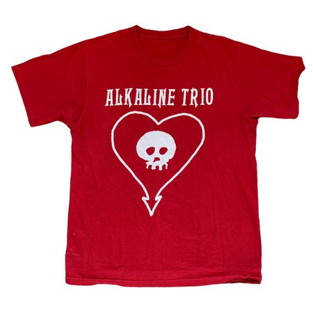 Alkaline Trio red and white graphic tee Early Y2K... - Depop