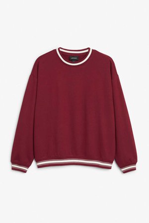 Loose-fit sweater - Vintage burgundy red - Sweatshirts & hoodies - Monki GB