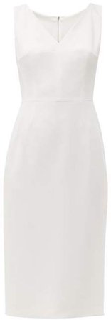 Panelled Cady Crepe Pencil Dress - Womens - Ivory
