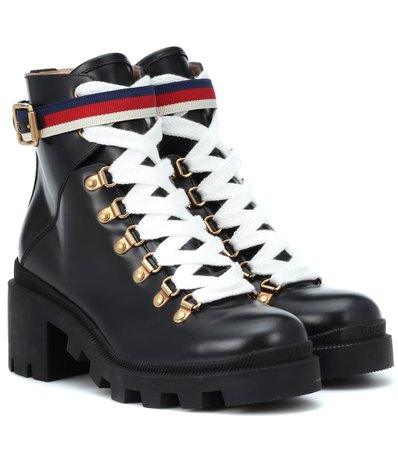 Trip Leather Ankle Boots | Gucci - Mytheresa
