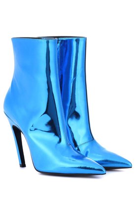 blue metallic boots bootie