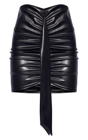 Camel Faux Leather Foldover Mini Skirt | PrettyLittleThing USA