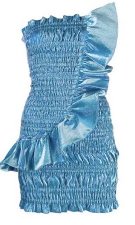 area ruched ruffle dress
