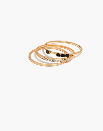 Delicate Pavé Stacking Ring Set