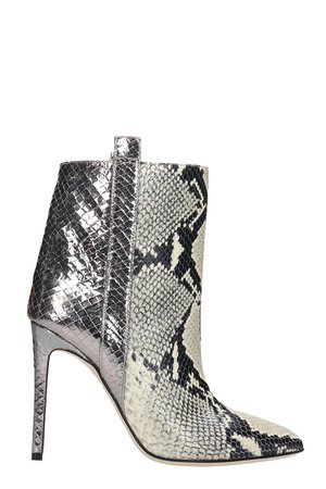 Paris Texas Ankle Boots In Silver Leather