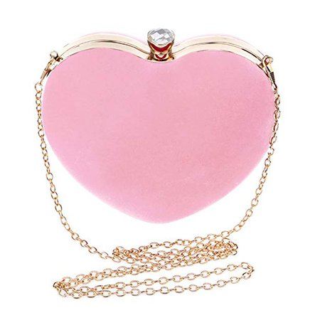 Pink Heart-Shaped Cross-Body Bag
