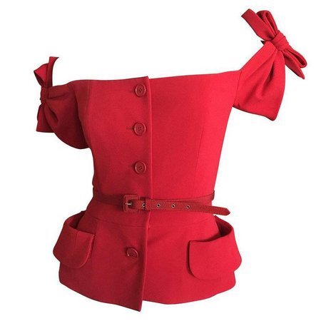 Christian Dior by John Galliano Red "Eva" Jacket Resort 2011 Size 46 For Sale at 1stdibs