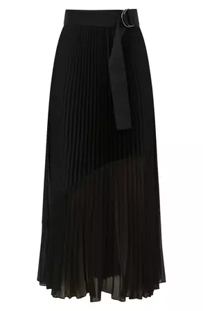 Reiss Anya Belted Pleated Midi Skirt | Nordstrom