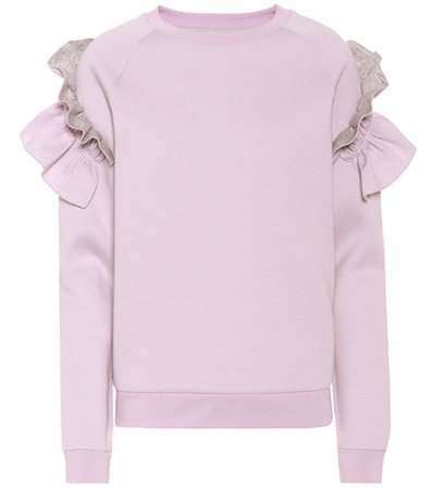 Embellished cotton-blend sweatshirt