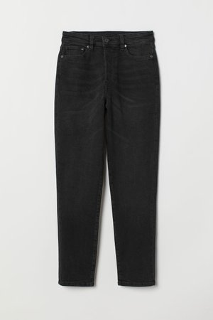 Mom High Ankle Jeans - Black/washed out - Ladies | H&M US