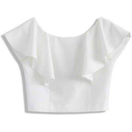 white tops chicwish drift in a frilling white cropped top found on polyvore featuring dkwiflj - mybestfashions.com